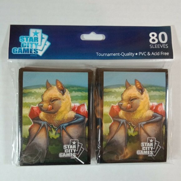 80 ct MTG Star City Games Sleeves - Creature Collection - Fruit Bat - Picture 1 of 2
